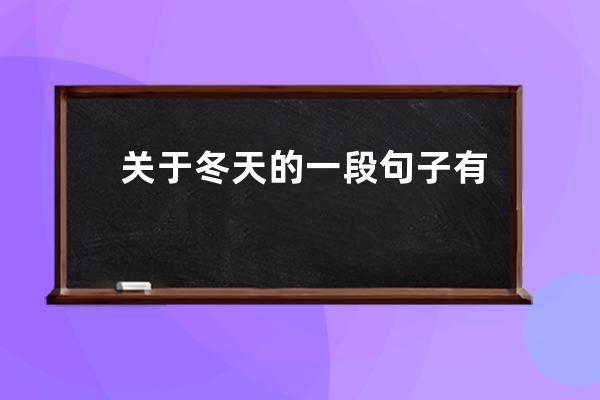 关于冬天的一段句子有哪些